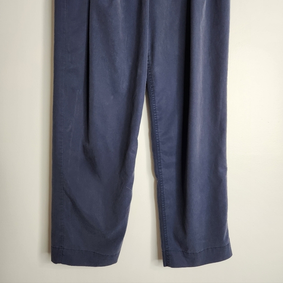 Kit + Ace Navy Blue High Waist Pleated Taper Leg Trouser Pants Size 8 - Picture 3 of 15